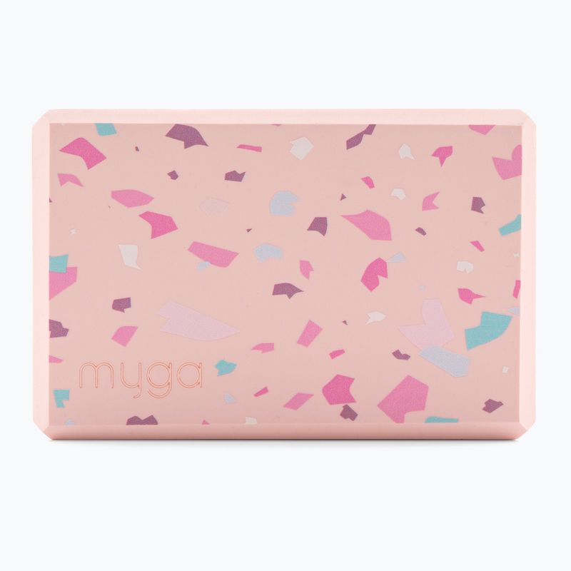 Kostka do jogi Myga Terazzo do jogi pink