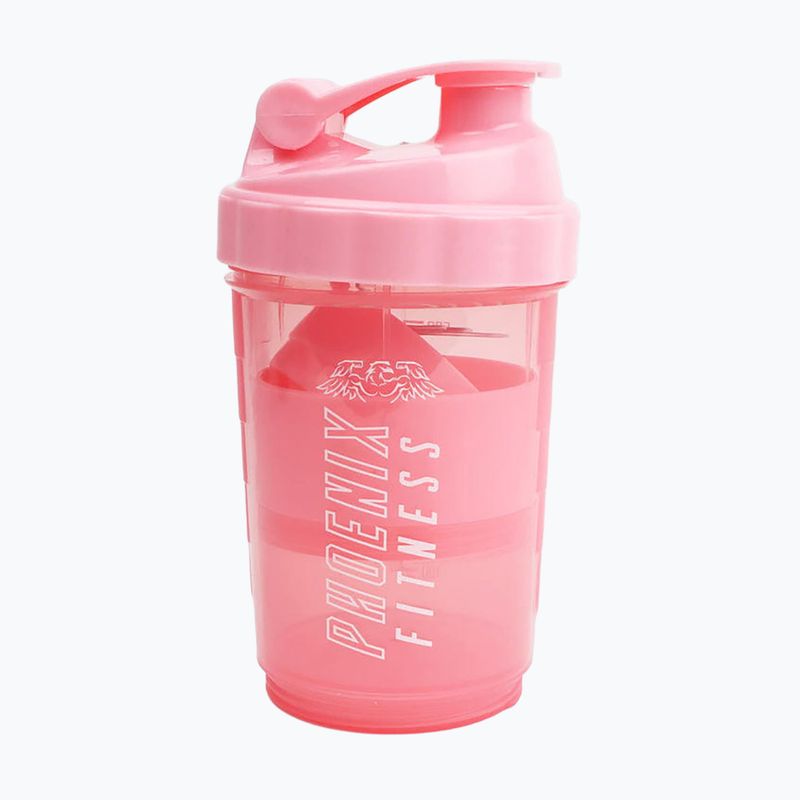 Shaker Phoenix Fitness z pojemnikiem 500 ml różowy 2