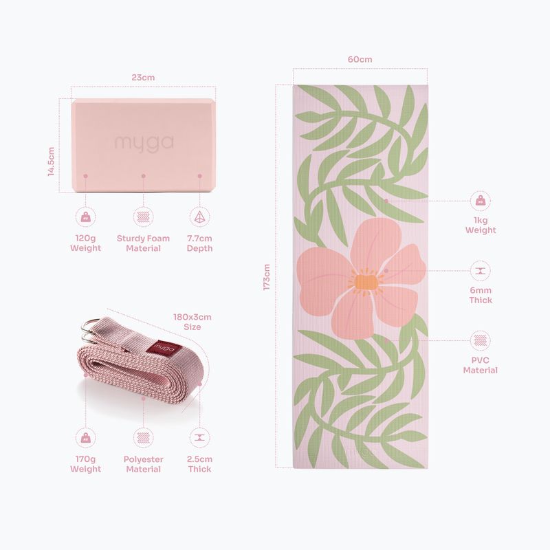 Zestaw do jogi Myga Blossom pink 6