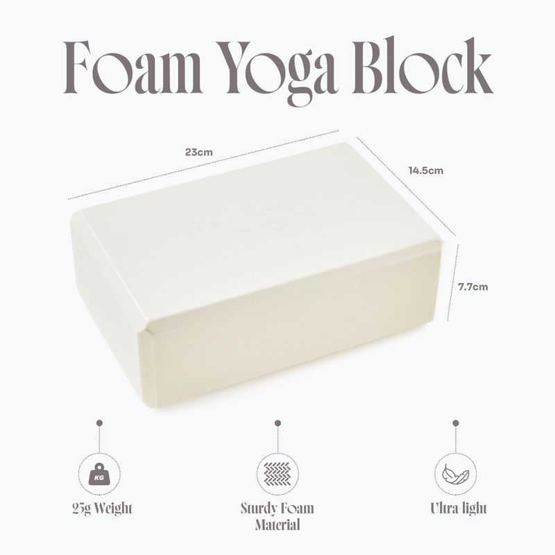 Kostka do jogi Myga Foam Block do jogi cream 2