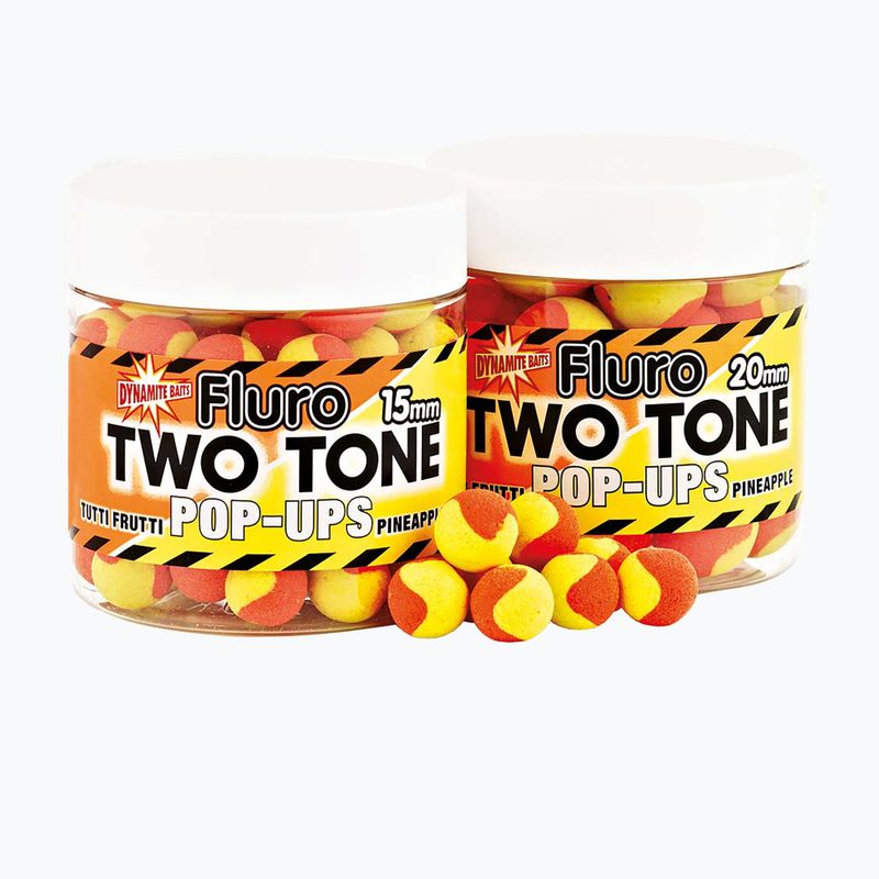 Kulki pływające karpiowe Dynamite Baits Fluoro Pop Up 2 Tone Tutti Frutti & Pineapple żółto-pomarańczowe ADY040595