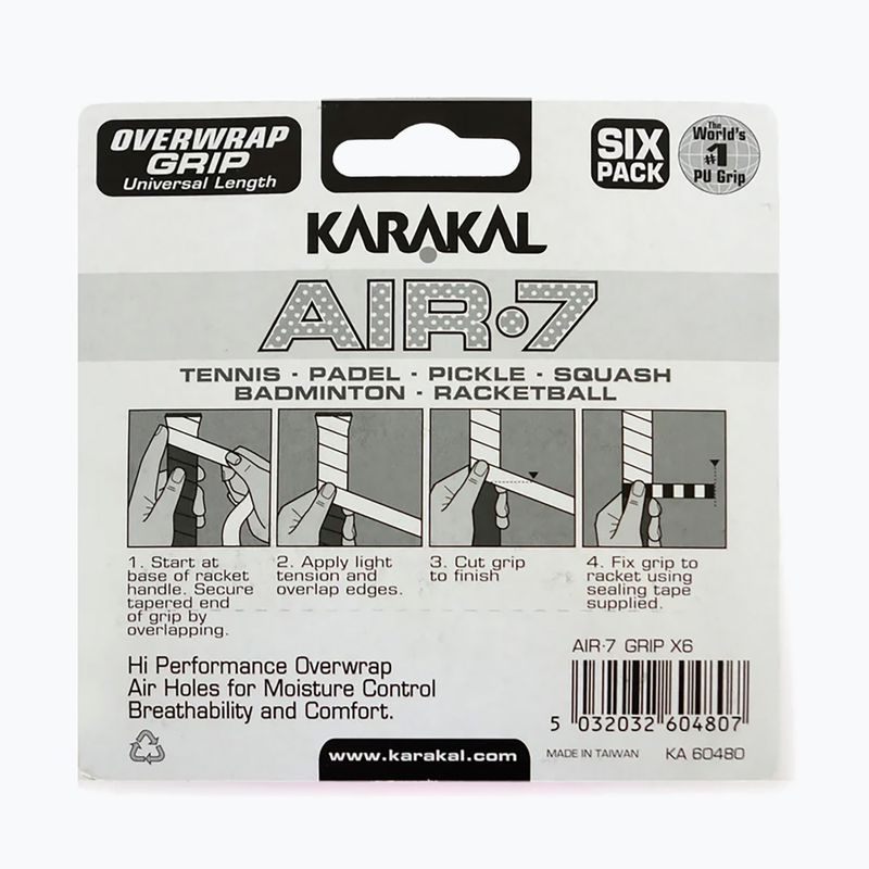 Owijki squash Karakal Air 7 Overwrap Grip 6 pack lime 2
