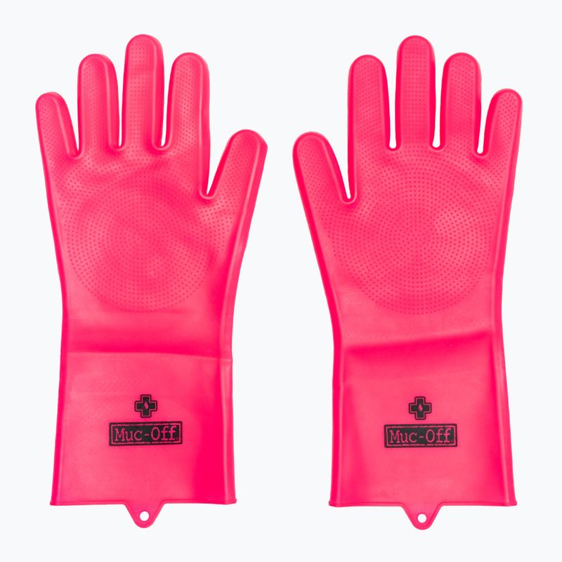 Rękawice do czyszczenia rowerów Muc-Off Deep Scrubber Gloves pink 2