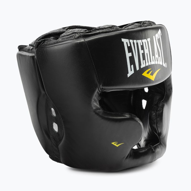 Kask bokserski męski Everlast Skórzany z ochroną policzków i podbródka czarny