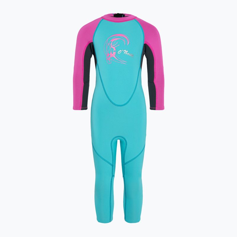 Pianka do pływania dziecięca O'Neill Toddler Reactor-2 2 mm Back Zip Full light aqua/graphite/berry