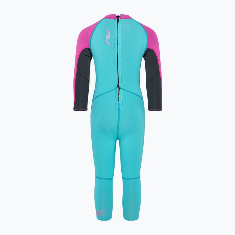 Pianka do pływania dziecięca O'Neill Toddler Reactor-2 2 mm Back Zip Full light aqua/graphite/berry 2