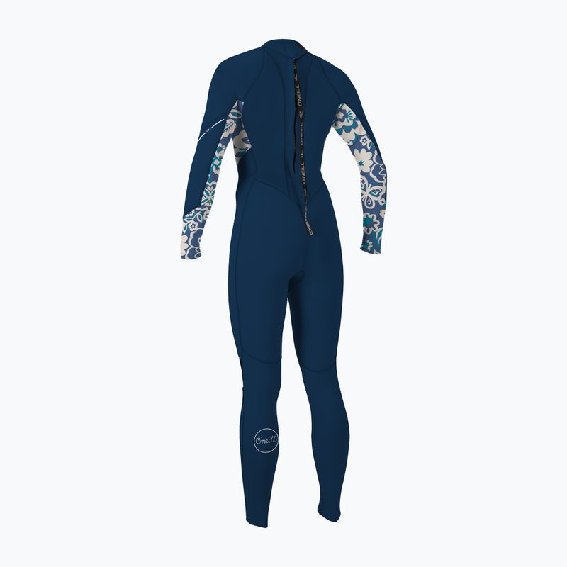 Pianka do pływania damska O'Neill Bahia 3/2 mm Back Zip Full french navy/christina floral/ 2