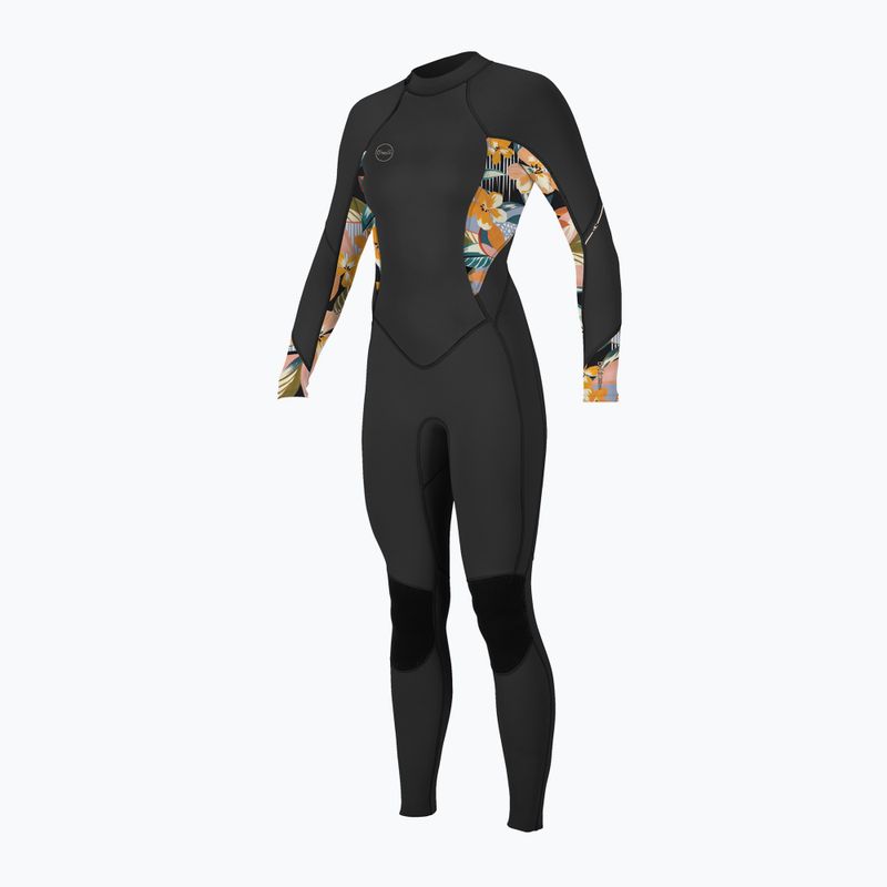 Pianka do pływania damska O'Neill Bahia 3/2 mm Back Zip Full black/demi floral/demi floral
