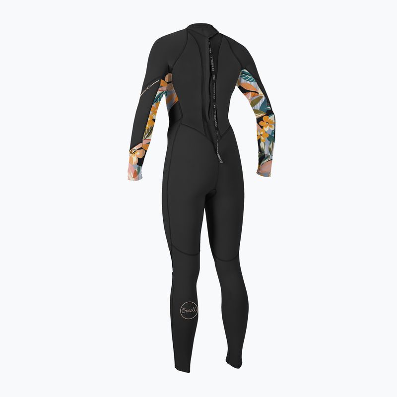 Pianka do pływania damska O'Neill Bahia 3/2 mm Back Zip Full black/demi floral/demi floral 2