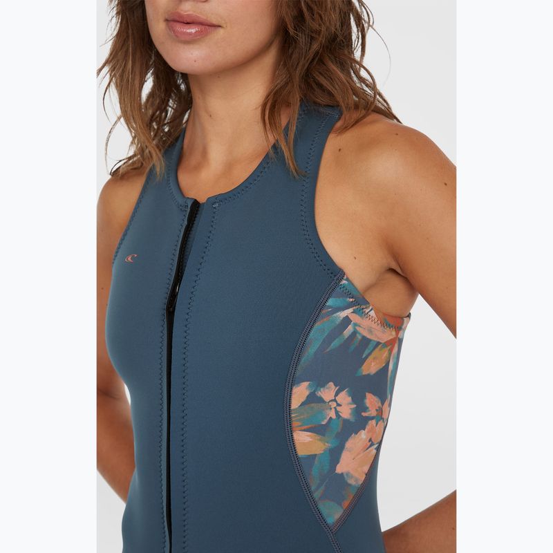 Pianka do pływania damska O'Neill Bahia 1,5 mm Front Zip Sleeveless Full copen blue/painted tropics 3