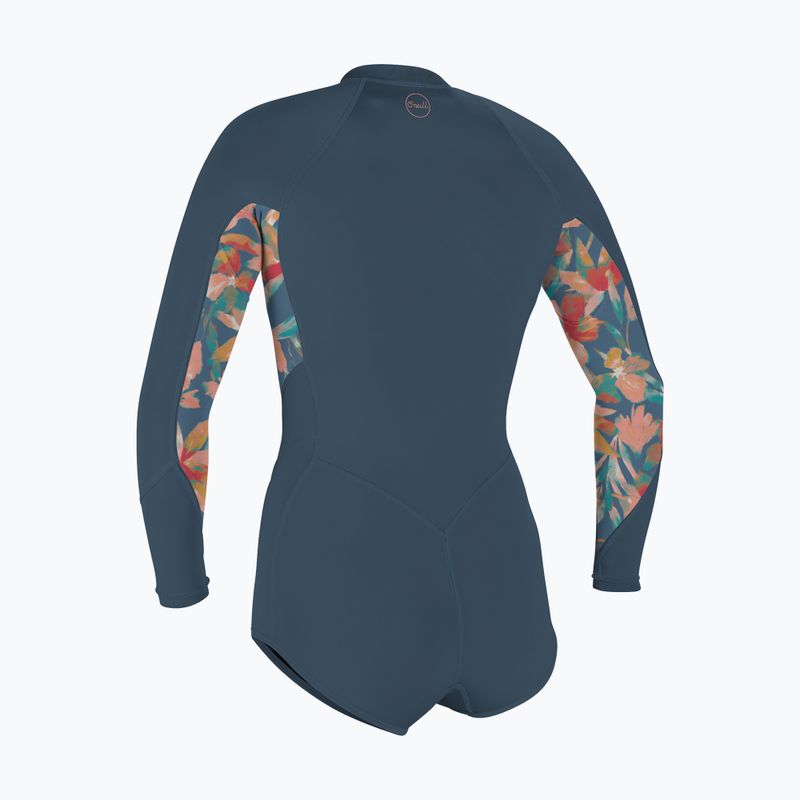 Pianka do pływania damska O'Neill Bahia 2/1 mm Front Zip Short Spring copen blue/painted tropics 2