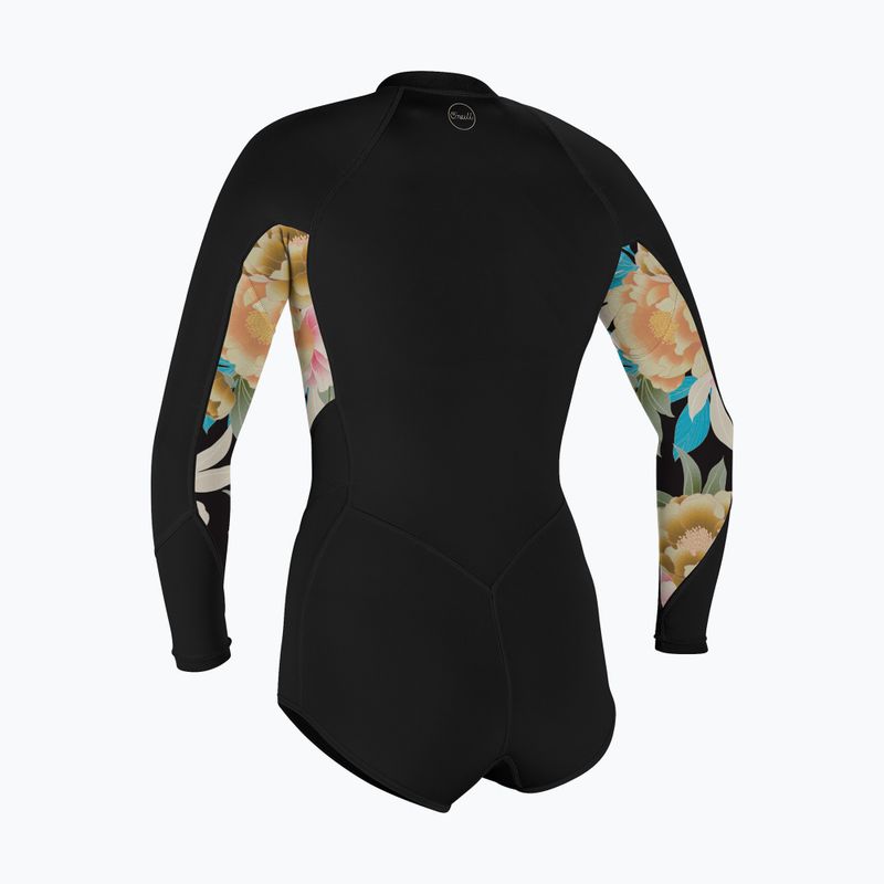 Pianka do pływania damska O'Neill Bahia 2/1 mm Front Zip Short Spring black/mikah floral/black 2