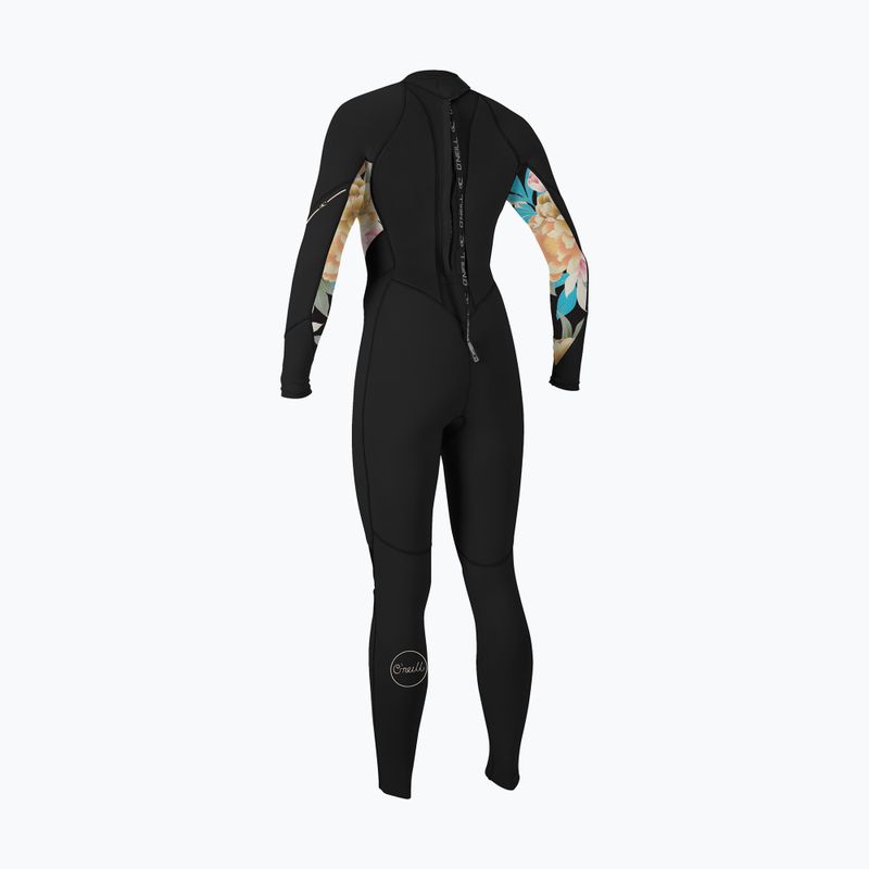 Pianka do pływania damska O'Neill Bahia 3/2 mm Back Zip Full black/mikah floral/black 2