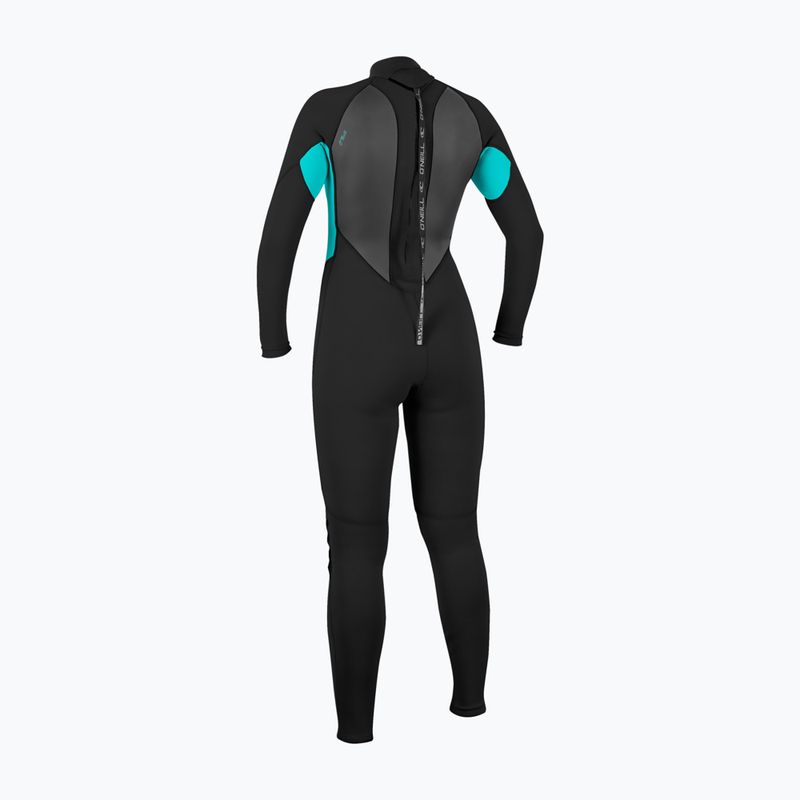 Pianka do pływania damska O'Neill Reactor-2 3/2 mm Back Zip Full black/light aqua 2