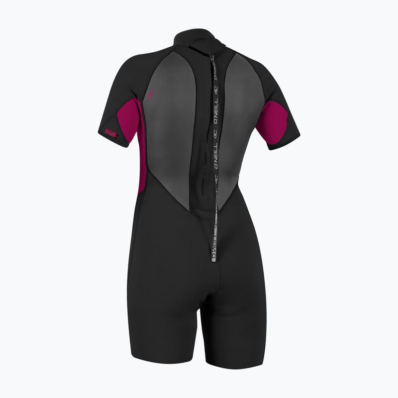 Pianka do pływania damska O'Neill Reactor-2 2mm Back Zip SS Spring IS7 black/punk pink 2