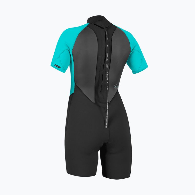 Pianka do pływania damska O'Neill Reactor-2 2mm Back Zip SS Spring IS7 black/light aqua 2