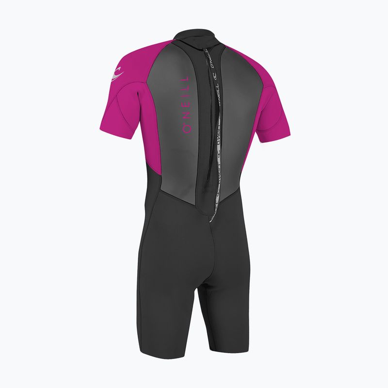 Pianka do pływania dziecięca O'Neill Youth Reactor-2 2mm Back Zip SS Spring black/berry 2