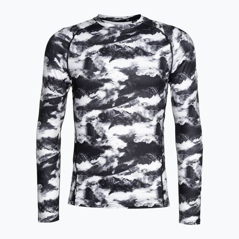 Longsleeve termoaktywny męski Surfanic Bodyfit Limited Edition Crew Neck white out print 4
