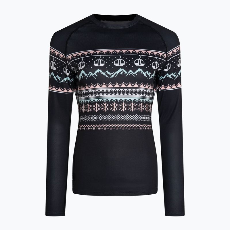 Bluza termoaktywna damska Surfanic Cozy Limited Edition Crew Neck black fairisle 4