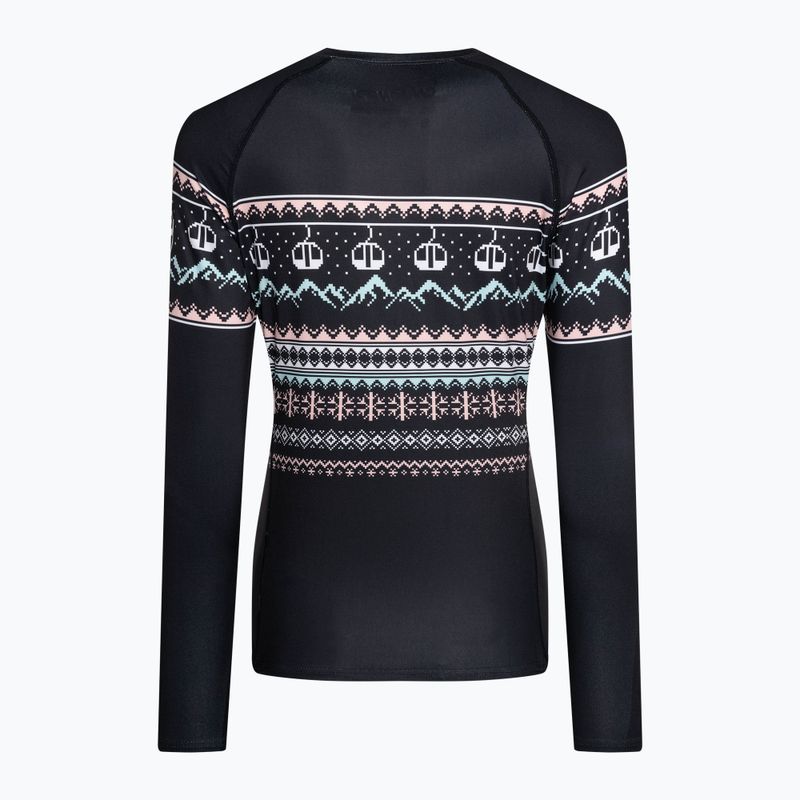 Longsleeve termoaktywny damski Surfanic Cozy Limited Edition Crew Neck black fairisle 5