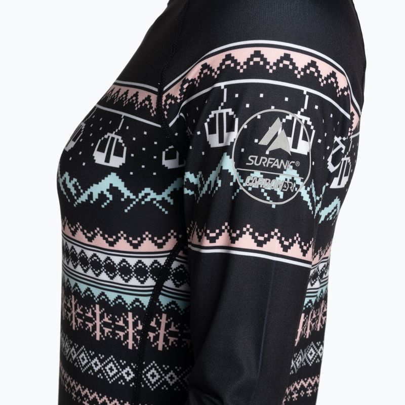 Bluza termoaktywna damska Surfanic Cozy Limited Edition Crew Neck black fairisle 7