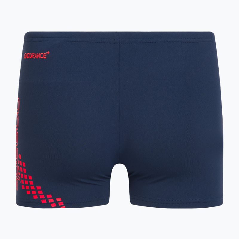 Bokserki pływackie dziecięce Speedo Essential Placement Allover Trunks blue/red 2