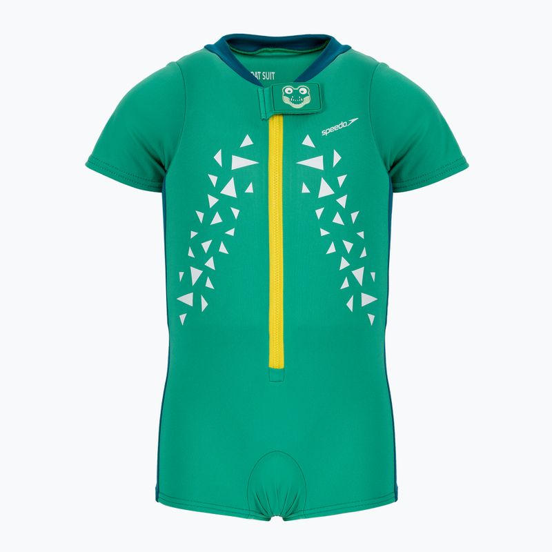 Strój pływacki jednoczęściowy dziecięcy Speedo Croc Printed Float green/blue