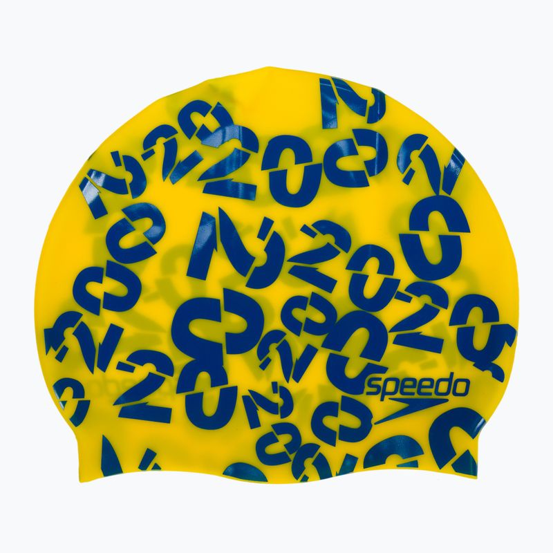 Czepek pływacki dziecięcy Speedo Slogan Printed yellow/blue