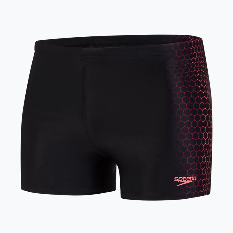 Bokserki pływackie męskie Speedo Placement Aquashort black/red 4