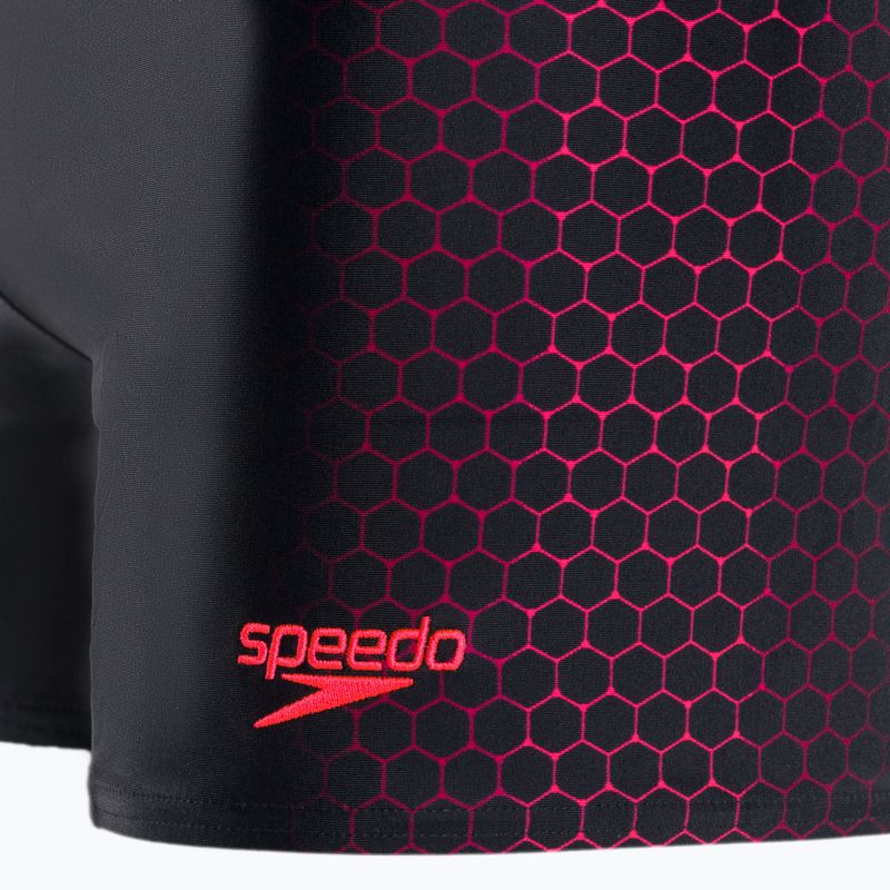 Bokserki pływackie męskie Speedo Placement Aquashort black/red 3