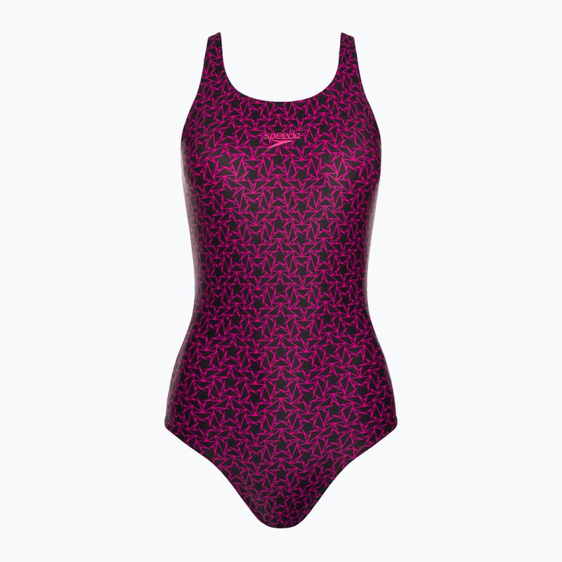 Strój pływacki jednoczęściowy damski Speedo Boomstar Allover Muscleback black/pink