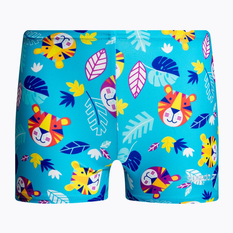 Bokserki pływackie dziecięce Speedo Jungle Terry Digital Allover Aquashort blue/yellow