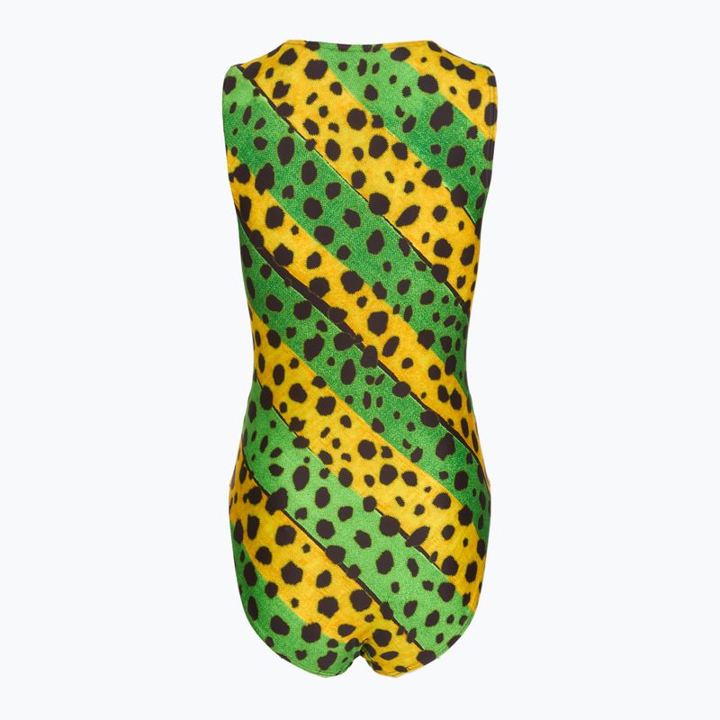 Strój pływacki jednoczęściowy damski Speedo Placement Digital Highneck green/yellow 2