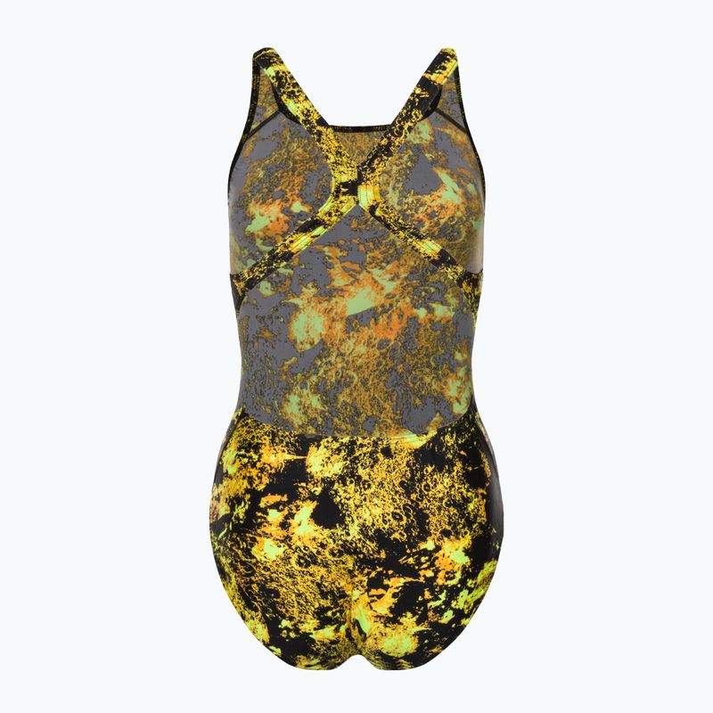 Strój pływacki jednoczęściowy damski Speedo Placement Powerback black/yellow 2