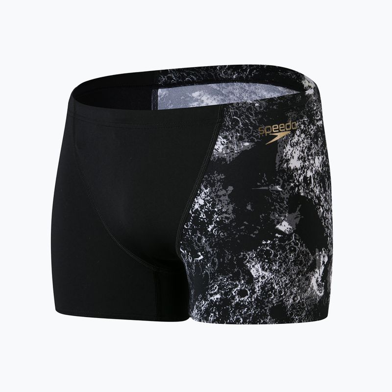 Bokserki pływackie męskie Speedo Allover V-Cut Aquashort black/grey 4