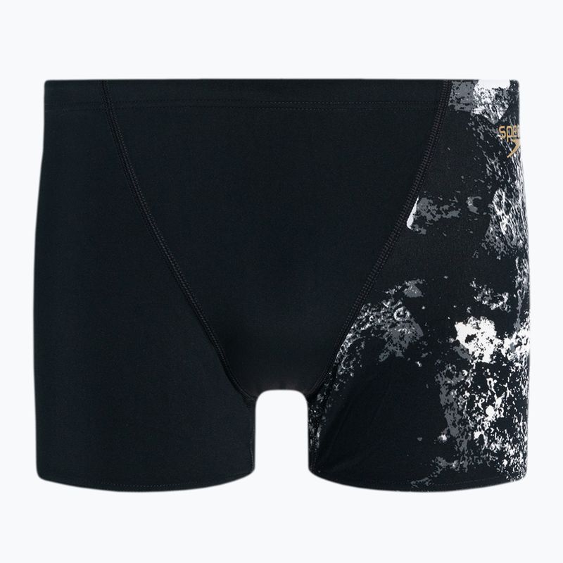 Bokserki pływackie męskie Speedo Allover V-Cut Aquashort black/grey