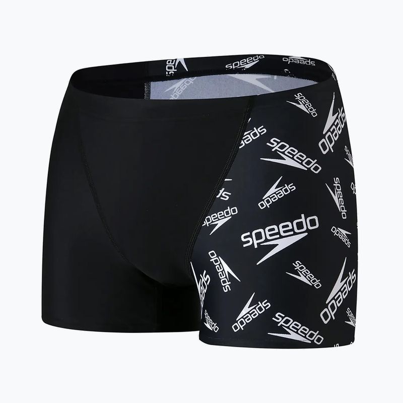 Bokserki pływackie męskie Speedo Allover V-Cut Aquashort black/white 4
