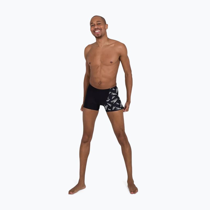 Bokserki pływackie męskie Speedo Allover V-Cut Aquashort black/white 5