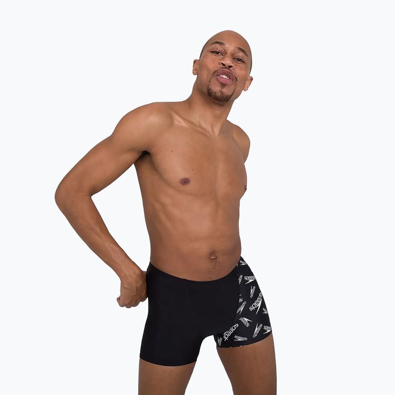 Bokserki pływackie męskie Speedo Allover V-Cut Aquashort black/white 6