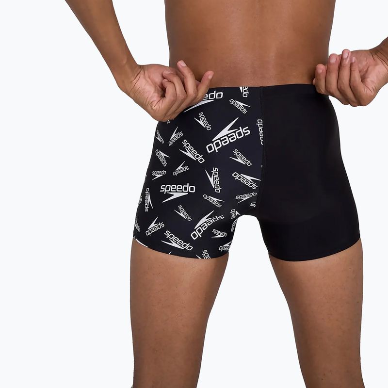 Bokserki pływackie męskie Speedo Allover V-Cut Aquashort black/white 7