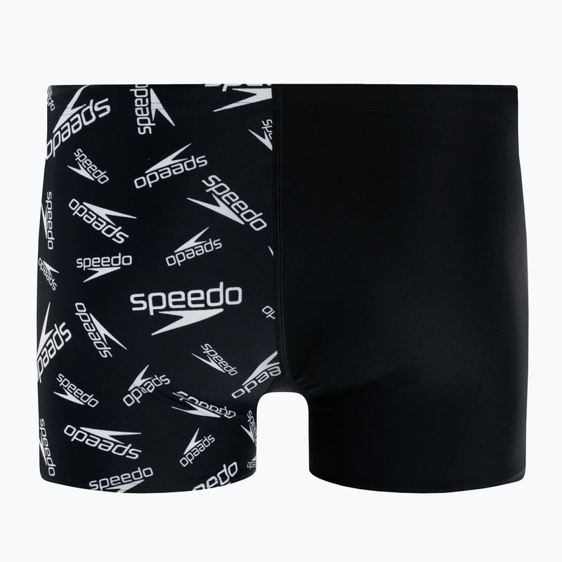 Bokserki pływackie męskie Speedo Allover V-Cut Aquashort black/white 2