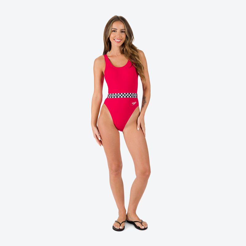 Strój pływacki jednoczęściowy damski Speedo Belted Deep U-Back red 2