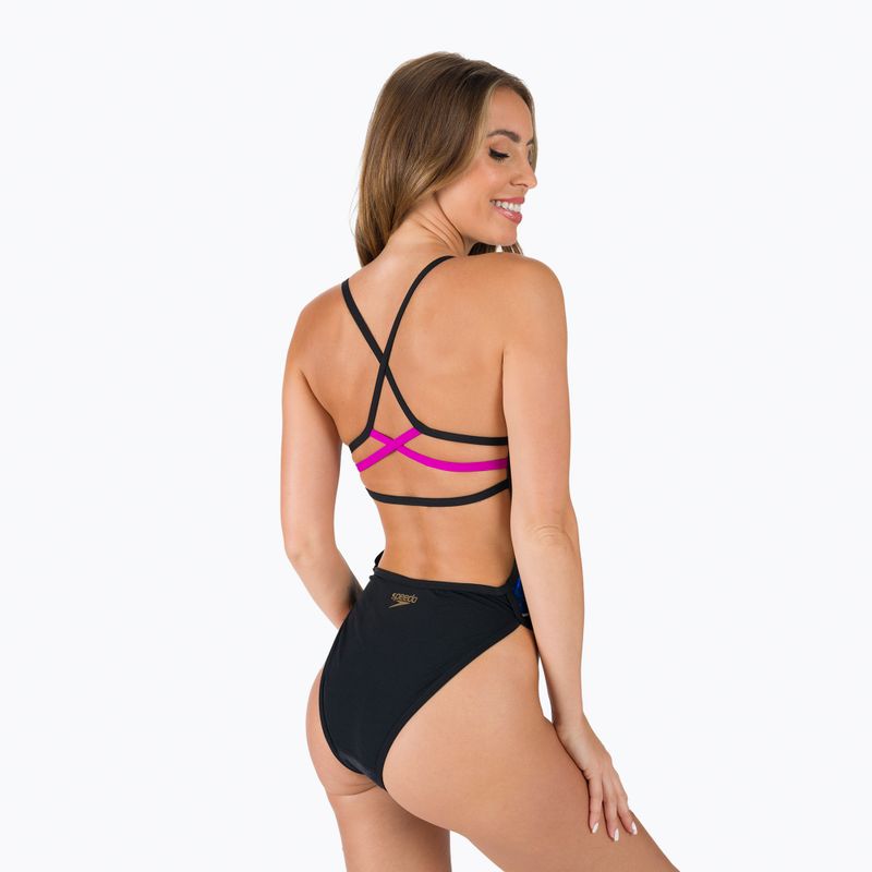Strój pływacki jednoczęściowy damski Speedo Ribbonback black/yellow 3