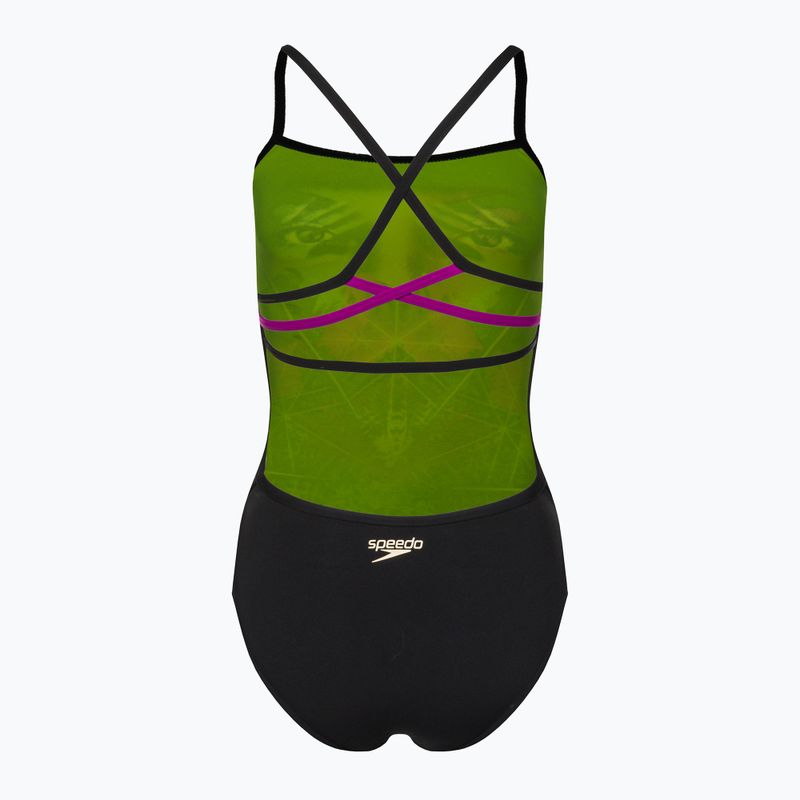 Strój pływacki jednoczęściowy damski Speedo Ribbonback black/yellow 8