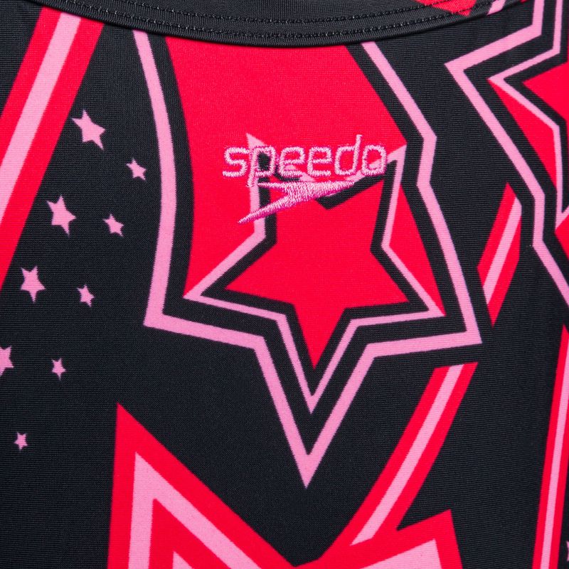 Strój pływacki jednoczęściowy dziecięcy Speedo Allover Xback black/red 3