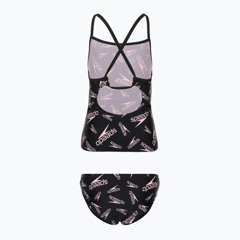 Strój pływacki dwuczęściowy dziecięcy Speedo Printed Tie-Back Tankini black/pink 2