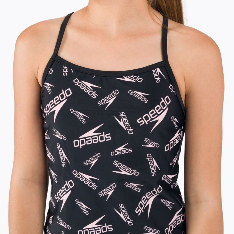 Strój pływacki dwuczęściowy dziecięcy Speedo Printed Tie-Back Tankini black/pink 7