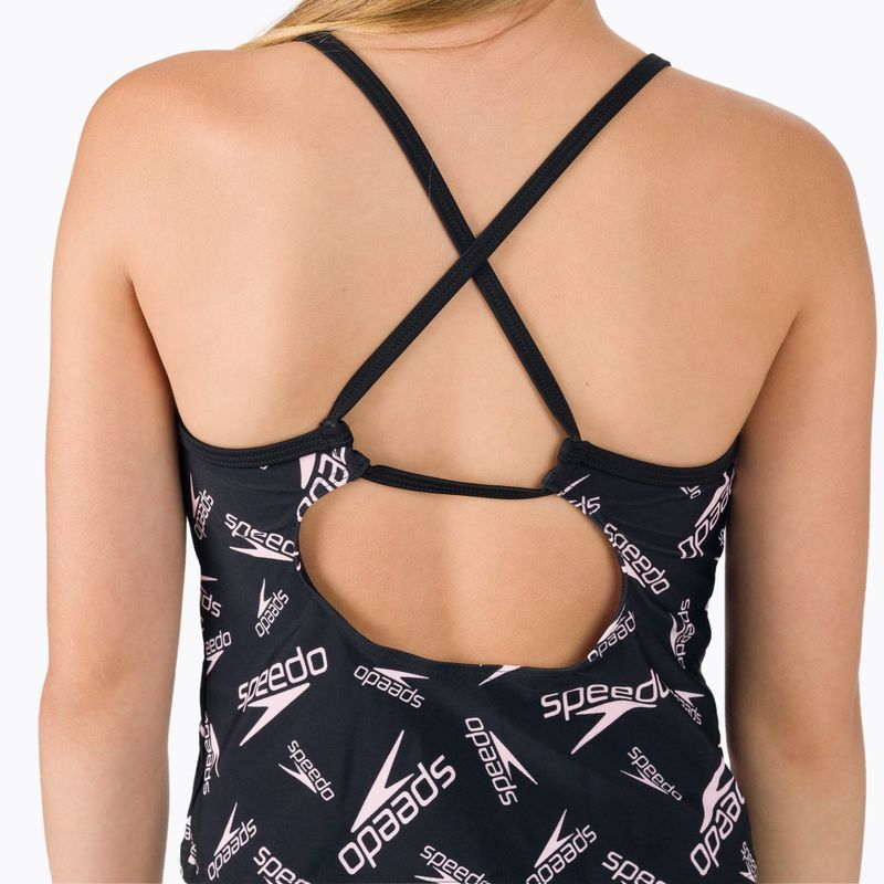 Strój pływacki dwuczęściowy dziecięcy Speedo Printed Tie-Back Tankini black/pink 8