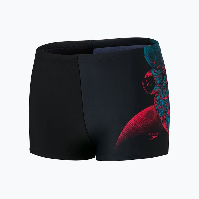 Bokserki pływackie dziecięce Speedo Placement Digital Aquashort black/red 5