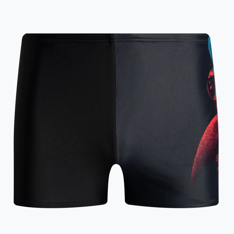 Bokserki pływackie dziecięce Speedo Placement Digital Aquashort black/red